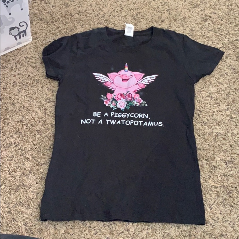 Be A Piggycorn Not A Twatopotamus Black T-shirt